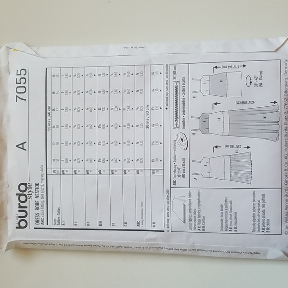 Burda Style 7055 Dress Sewing Pattern - Picture 2 of 4